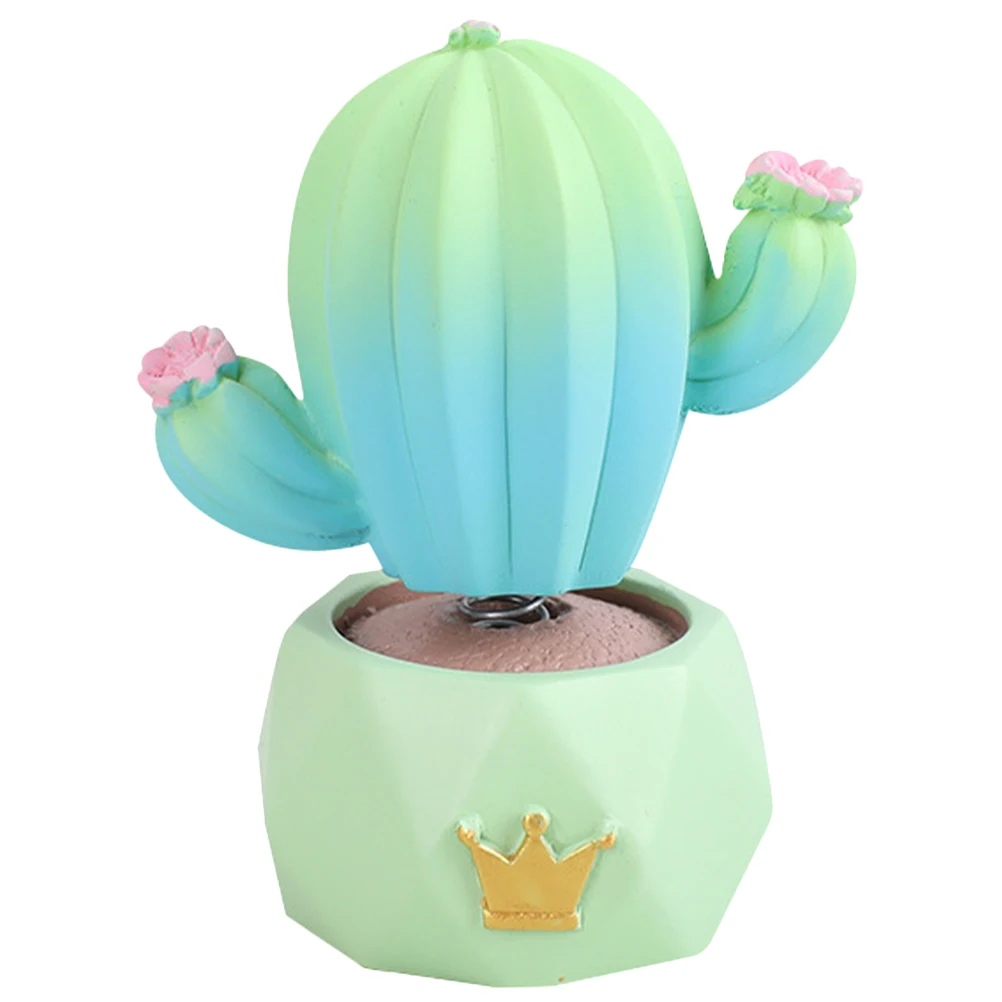 

Artificial Cactus Ornament Resin Figurines Mini Plants Decor Dashboard Car Office Table Tiny Potted Plant Simulated Dirt Metal
