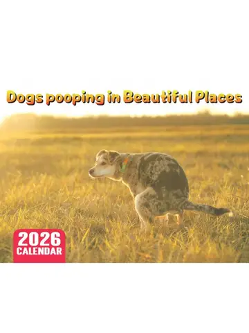 2026 Pooping Dog Calendar-Year Monthly Planner & Agenda Schedule Organizer Wall Calendar Funny Party Gag Gifts for Friends