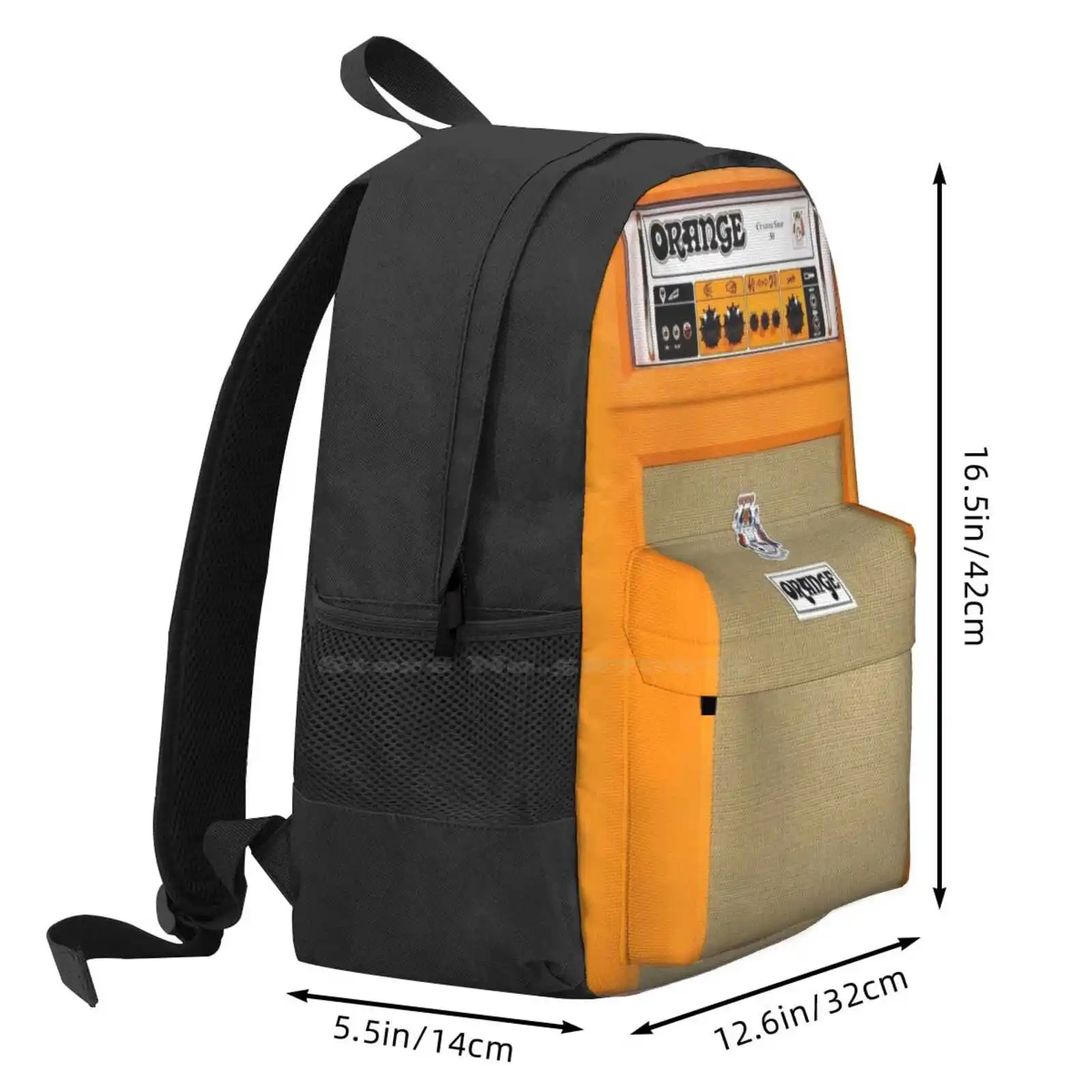 Orange Hot Sale Schoolbag Backpack Fashion Bags Orange Guitar Amp Dplmt Music