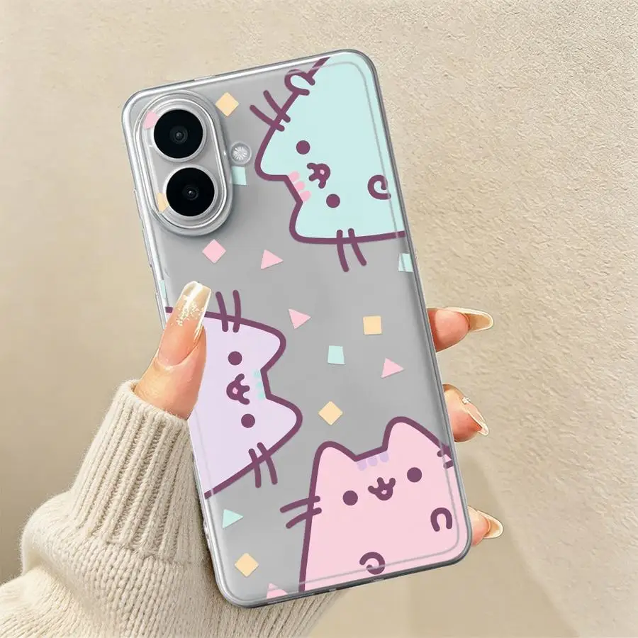 Cute Cartoon Cat P-Pusheens Case for Samsung Galaxy A33 A52 A36 A13 A56 A27 A14 A16 A55 A23 A52 A37 A54 A15 A34 A35 A25 A51 A57