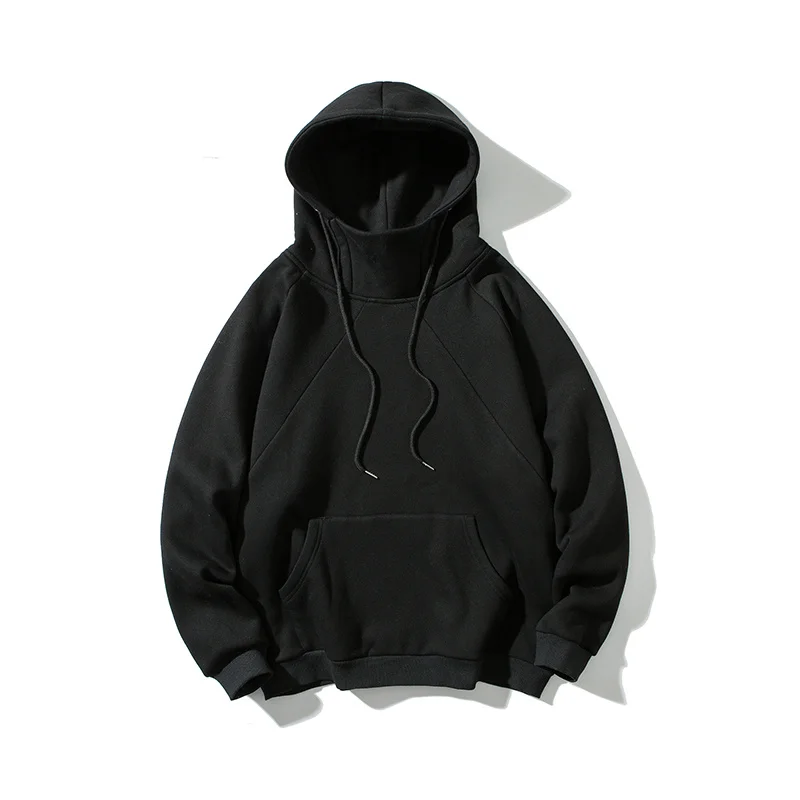 High Quality Loose Hoodies Mens Solid Color Oversized Hip-Hop Hooded Sweatshirts Streetwear New Top Pullover Clothes Dropshiping