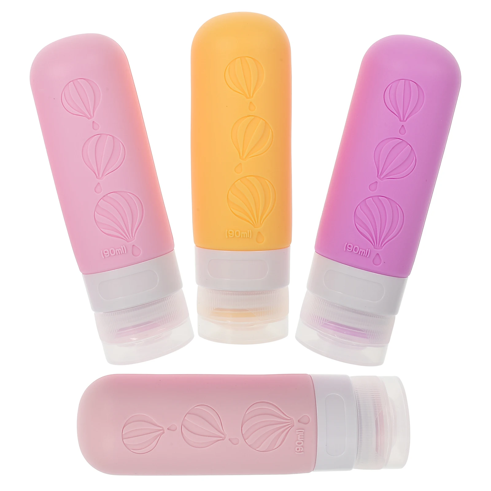 

4pcs Travel Bottles Set Refillable Shampoo Containers Squeezable Silicone Toiletries Packing Lightweight Practical