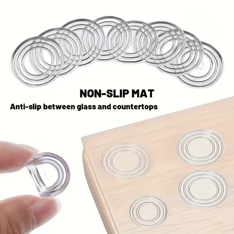 25pcs Transparent PVC Suction Pads – Non-Slip Furniture Feet for Glass Tabletop Protection