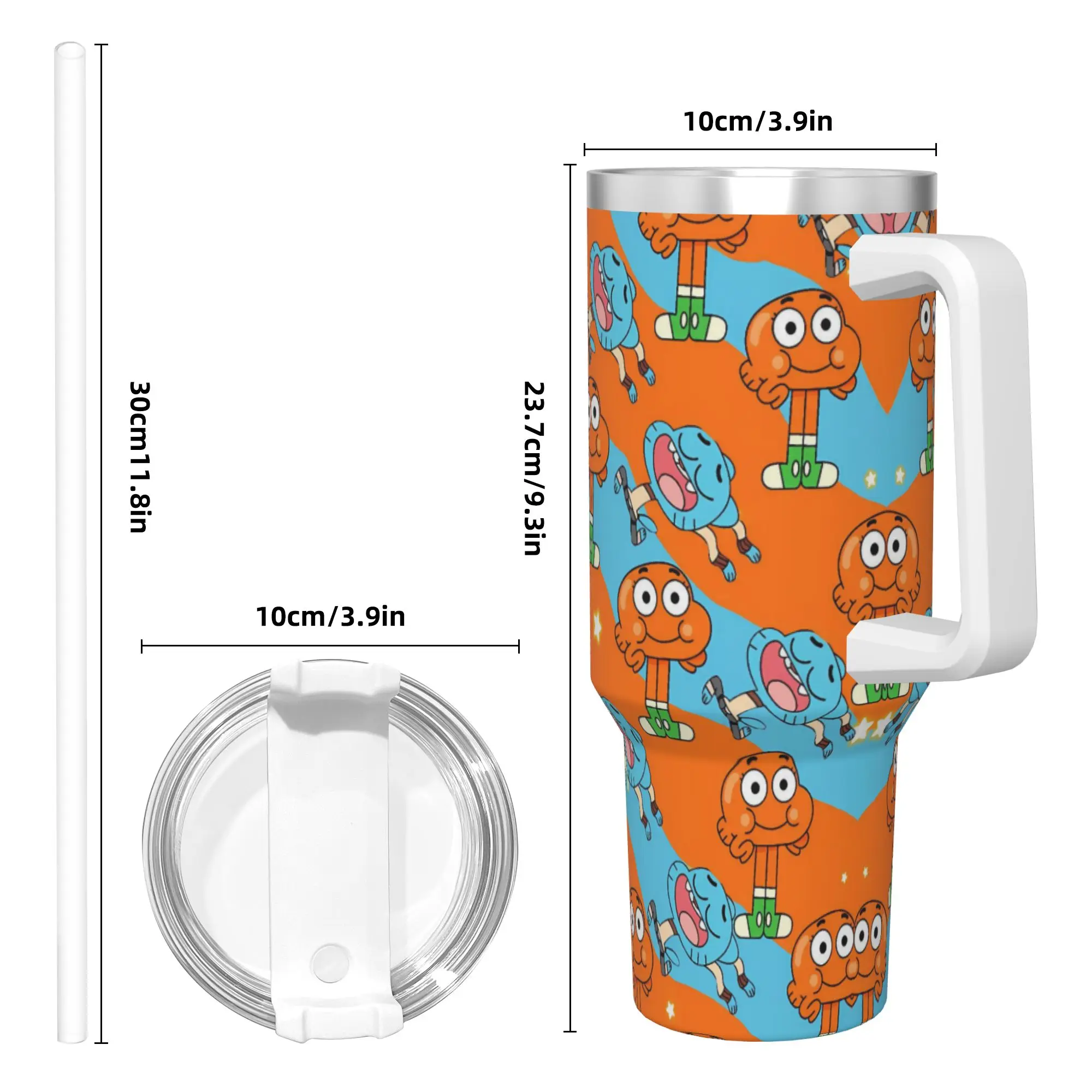 عالم Gumballs شخصية المشهد بهلوان المشروبات الباردة زجاجة ماء المحمولة الفولاذ المقاوم للصدأ القهوة القدح مخصص لتقوم بها بنفسك أكواب كوب #4