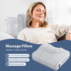 Neck Massage Pillow Cervical Massager Waist Back Shoulder Shiatsu Kneaded Multifunctional Hot Compress Relaxation Gift