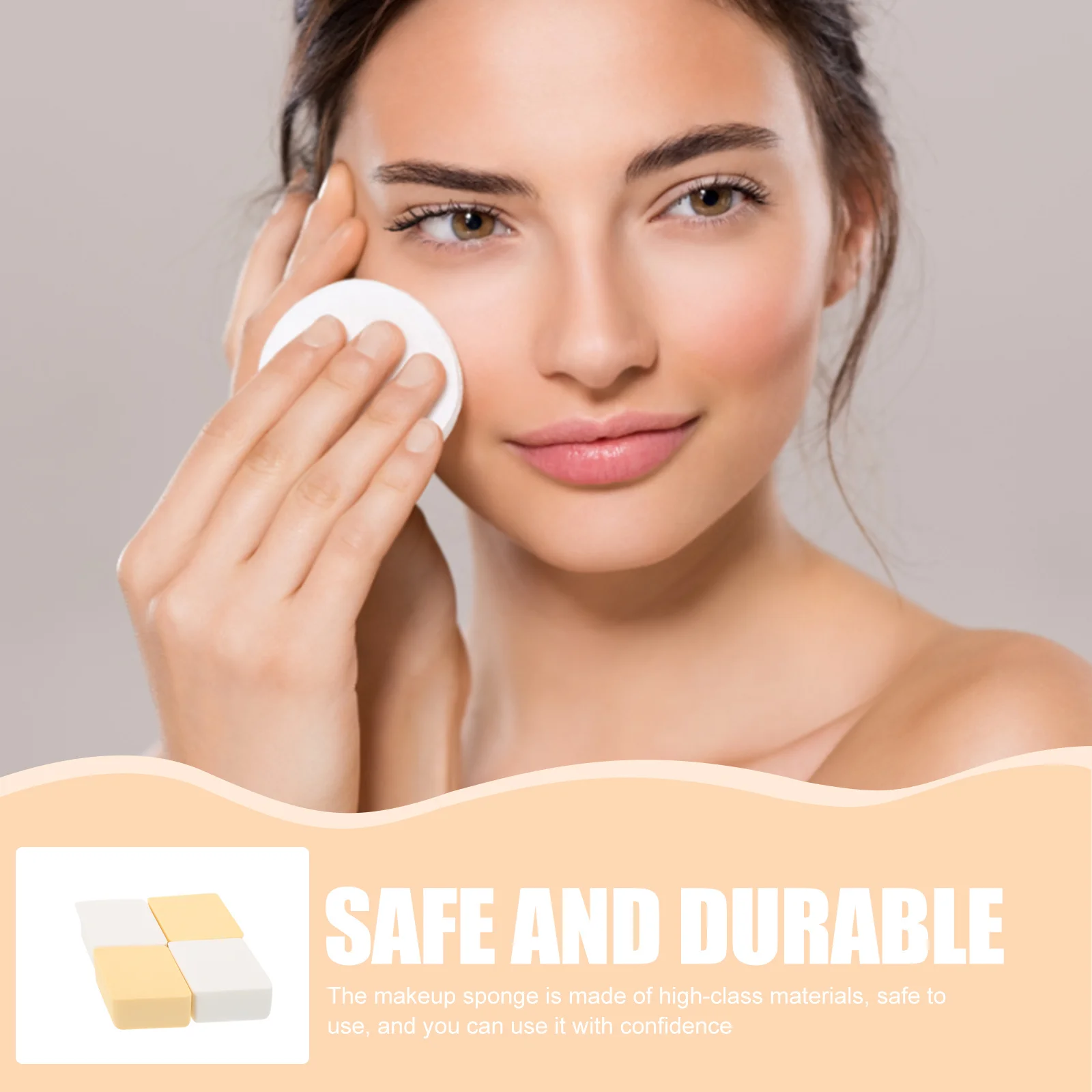 

4Pcs Heart Shape Makeup Sponges Flat Side Curved Bottom Dual Use Foundation Blending Applicator for Liquid Cream