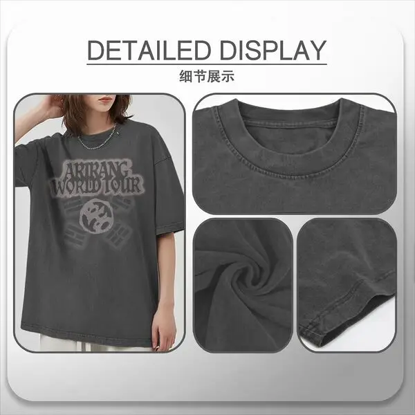 Pop Band 2026 Tour Concert T-shirts Women Men Short Sleeve 100% Cotton Washed Tshirts for Fan Gifts view 5