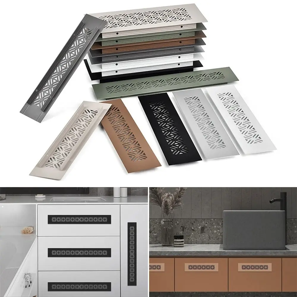 

Aluminum Alloy Vents Cover Louver 50/80mm Wide Ventilator Grille Cover Breathable Mesh Rectangle Air Vent Decor