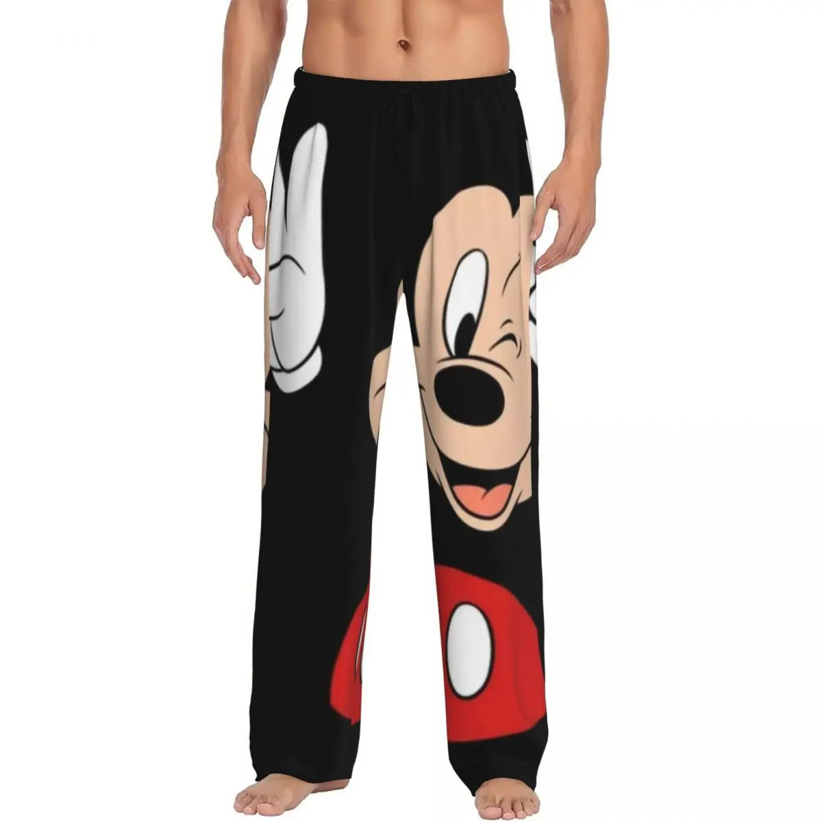 

Custom Minnie Mickey Mouse Cartoon Animation Pajama Pants Sleepwear Men Elastic Waistband Sleep Lounge Bottoms with Pockets