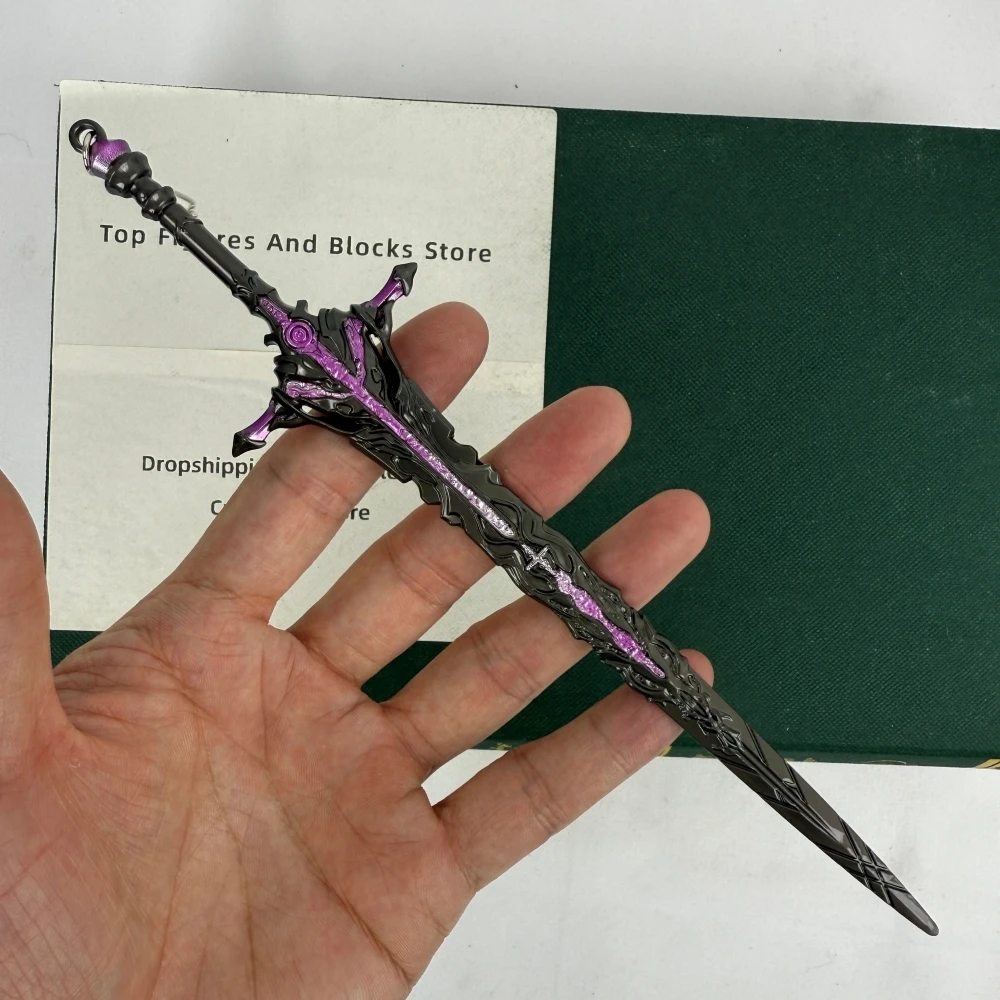 Final Omega Fantasy Sword Replica - 21cm/8.26in Metal Alloy Collectible with Electroplating Finish, Safe Blunt Blade