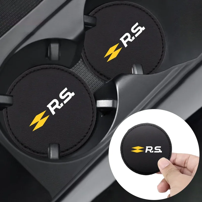 

Car Sticker For Renault RS Line Fluence Captur Megane 2 3 4 Kadjar Arkana Logan 2Pcs Car Coaster Water Cup Bottle Holder Mat Ant