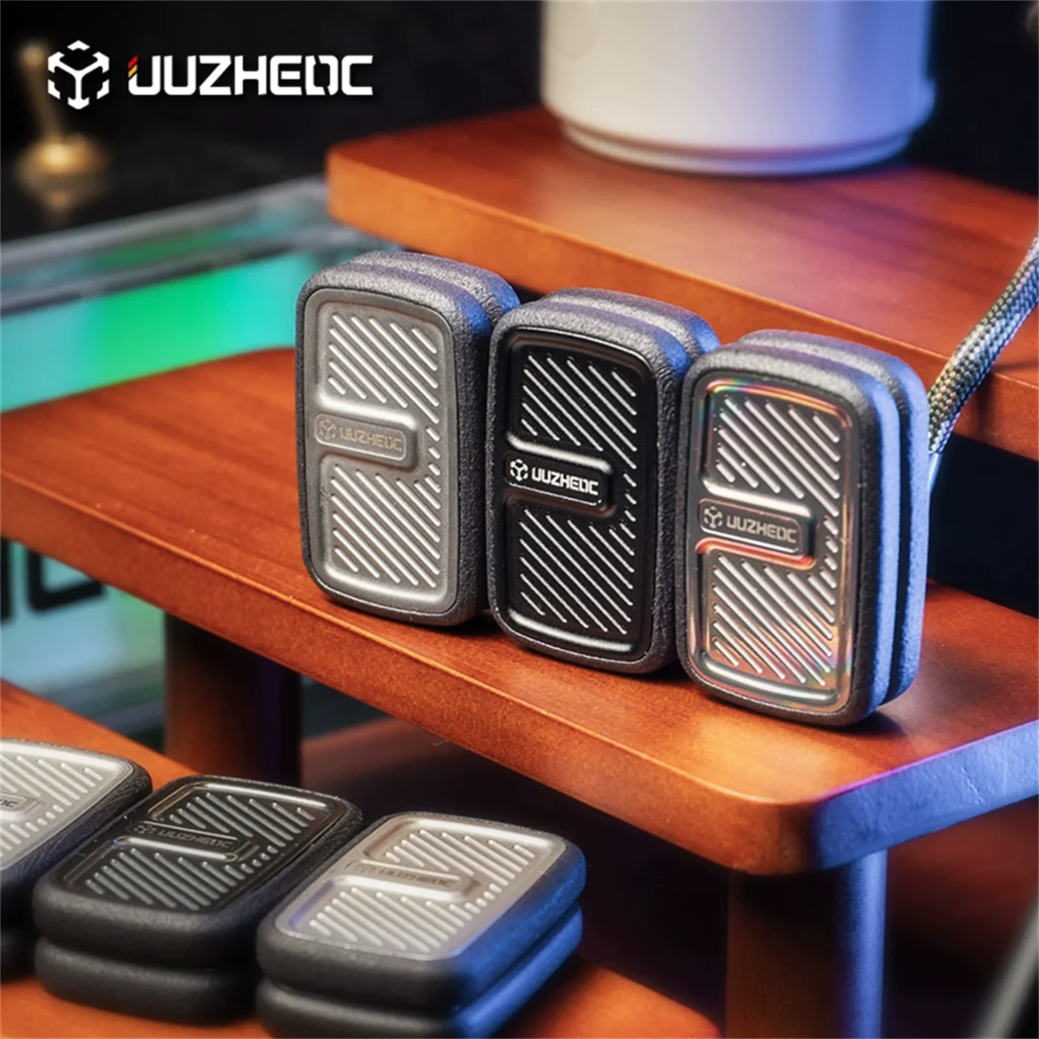 JUZHEN EDC Titanium Vingertop Decompressie Speelgoed Onbeperkt Fidget Slider Spinner Verjaardagscadeau