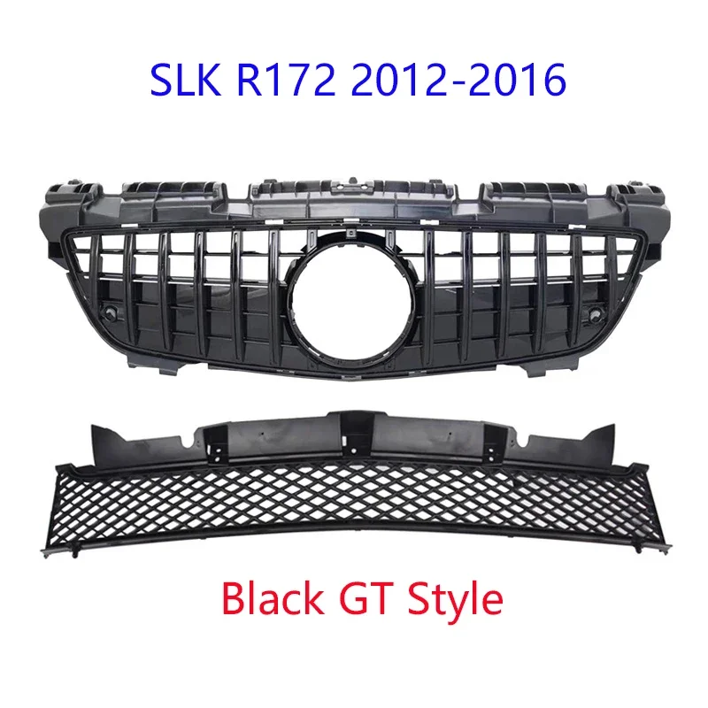 SLK Class GT Front Grille for Mercedes R172 2012-2016 SLK200 SLK250 SLK350 ABS Sport Front Bumper Grill Car Styling