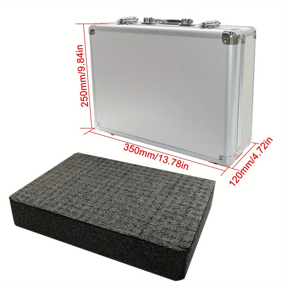 Aluminium-Werkzeugkasten zur sicheren Aufbewahrung von Geräten, Instrumentenkoffer, Fotografie-Aufbewahrungsbox für Heimfotografie und Inspektionswerkzeuge – Detail 2