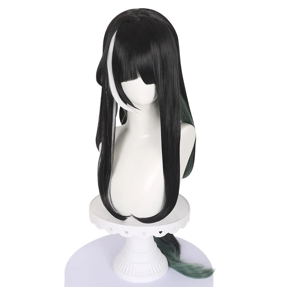 Ming chao ressonador bai zhi cosplay peruca simulação de silicone couro cabeludo topo cor misturada mudança gradual imitação