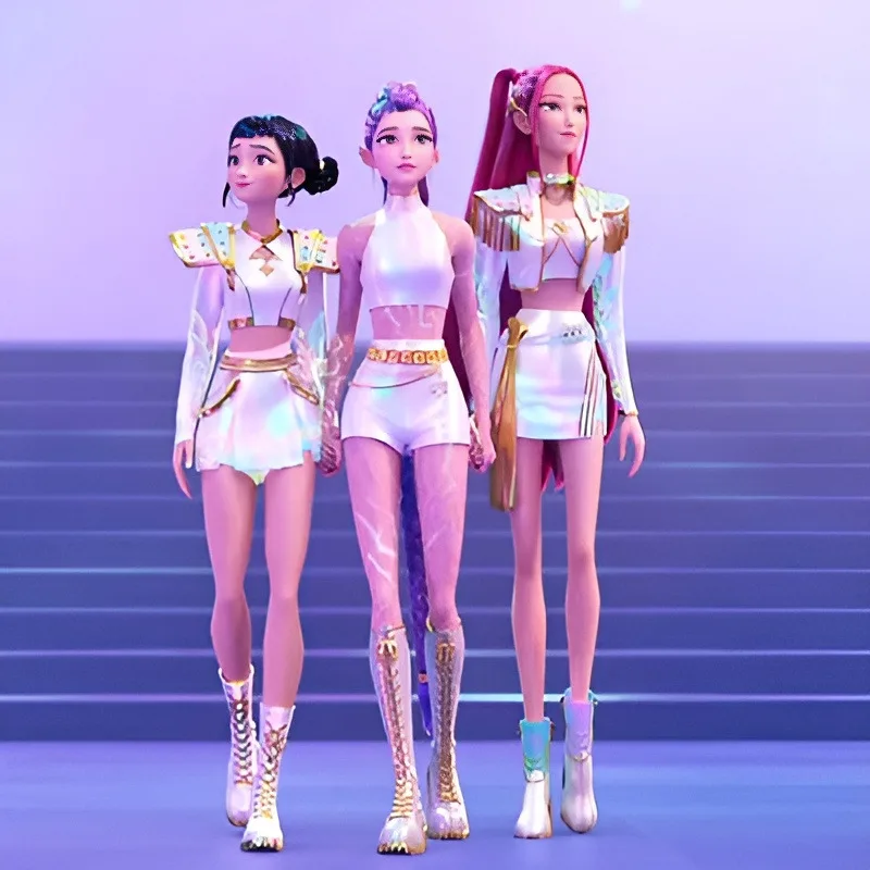 KPop Demon Hunters Rumi Zoey Mira Scarpe Cosplay Stivali da festa di Halloween in ecopelle bianchi fatti a mano