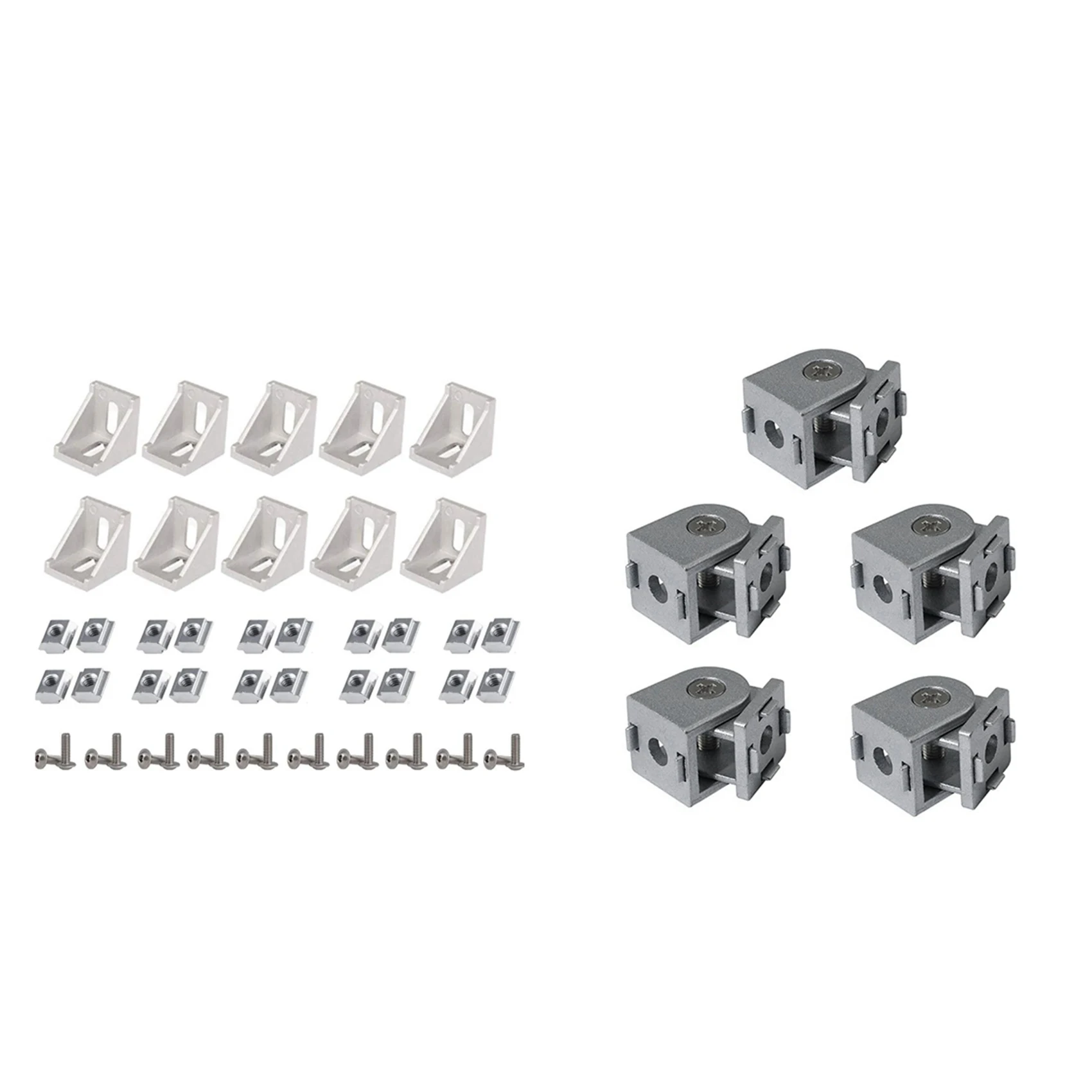 

ABCA-50Pcs Corner Bracket 2020 Series Aluminum Profile Connector Set & 5Pcs Zinc Alloy Pivot Joint Flexible Pivot Joint
