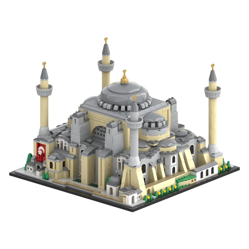 MOC-219881 Modular Hagia Sophia Building Blocks Model Türkiye Hagia Sophia Architecture Street View Bricks Assembly Toys Gifts
