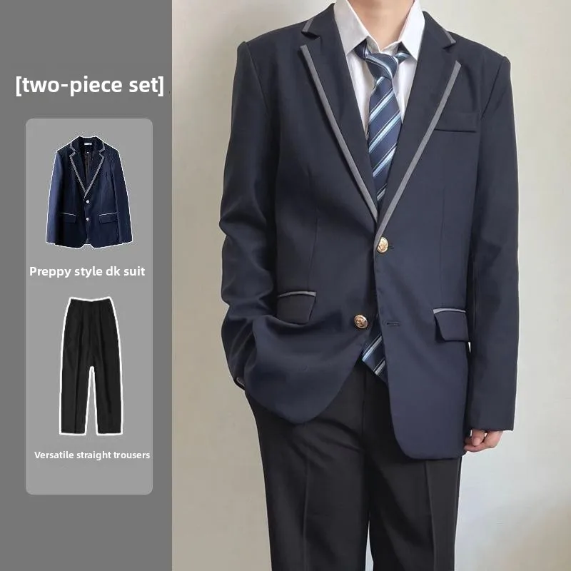 Conjunto de orme Estilo Japonês DK para Homens com Ombreiras, Terno de Primavera e Outono, orme Escolar JK, Conjunto ...