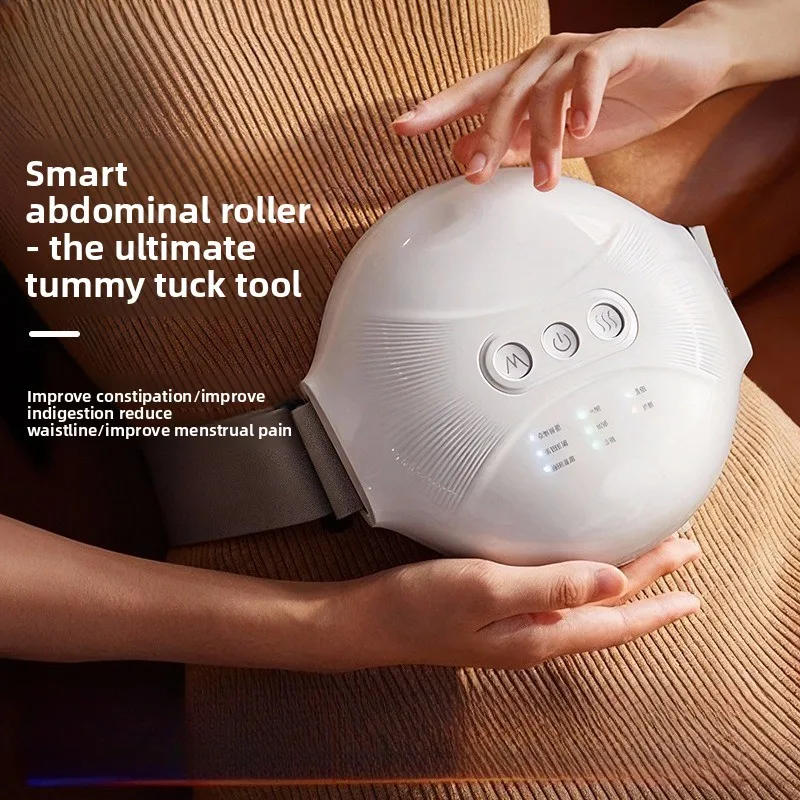 

Вибромассажер для живота с подогревом, улучшает пищеварение, при запорах, горячий компресс, автоматический массажер для живота.