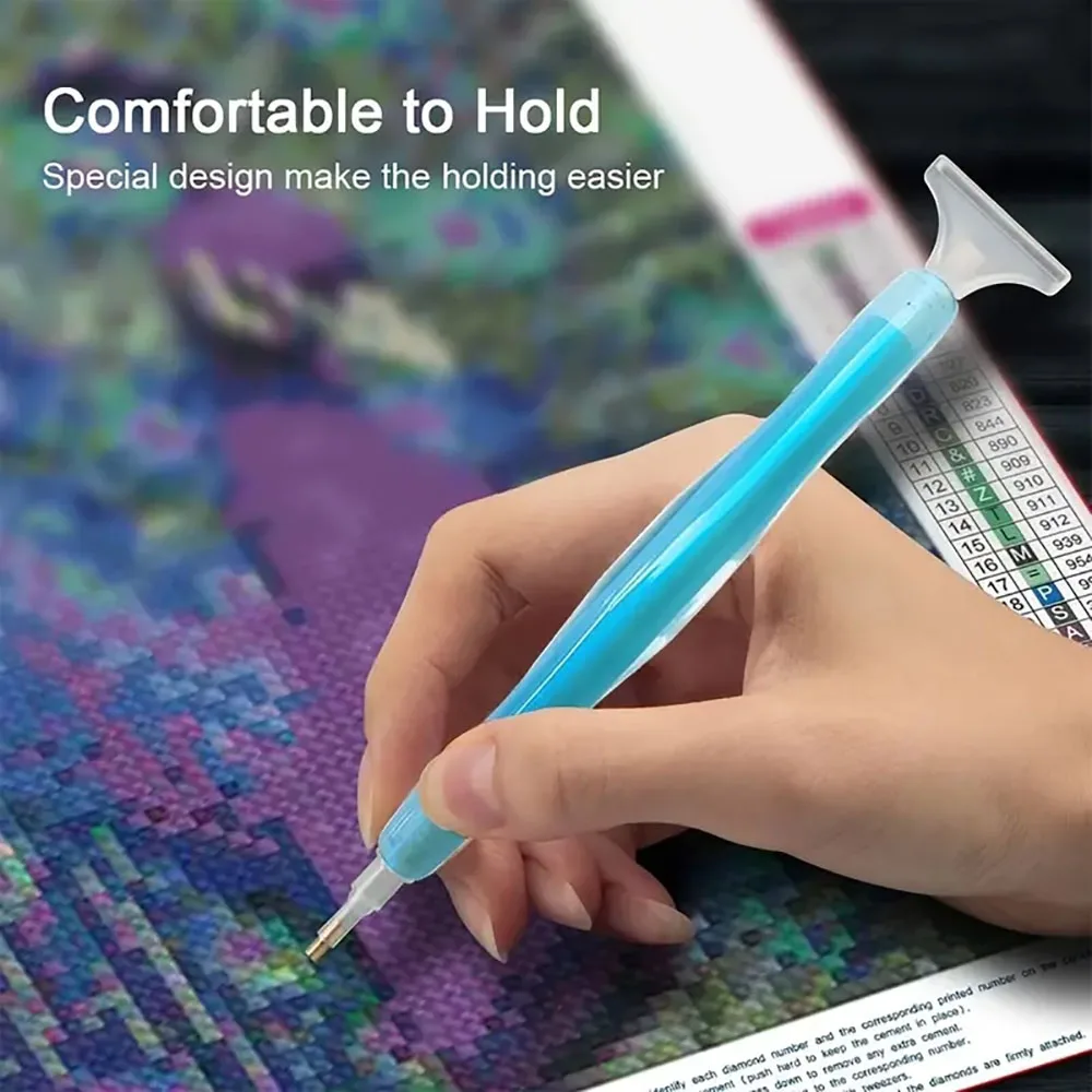 Diamond Painting Accessories Pen Tray Set Nail Art Rhinestones Pickers, Dotting Pens Tools with Storage Tray Glue Clay Wax view 5