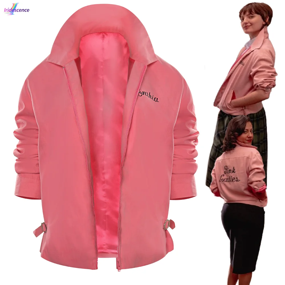 Disfraz de Cynthia para mujer, color rosa grasa, estilo Retro de los años 50, abrigo rosa informal, traje de Carnaval de Halloween suave y cómodo