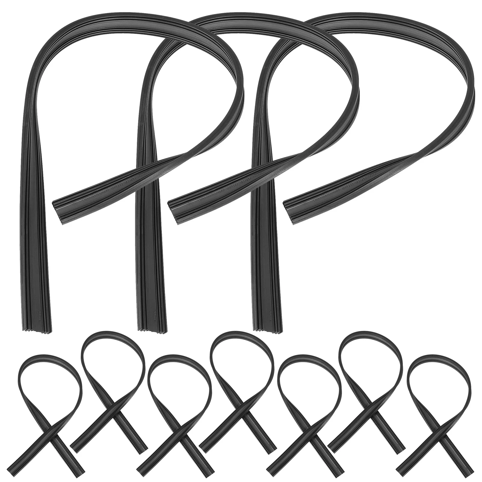 

10Pcs Windshield Wiper Blades Refills Wear Resistant Mute Operation Frameless Rubber Strips for Car Auto Glass Clarity