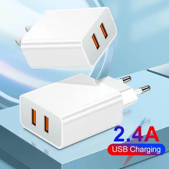 2.4A 2 USB chargeur rapide téléphone portable prise ue/US/UK adaptateur mural chargeurs de voyage pour Samsung Huawei Xiaomi
