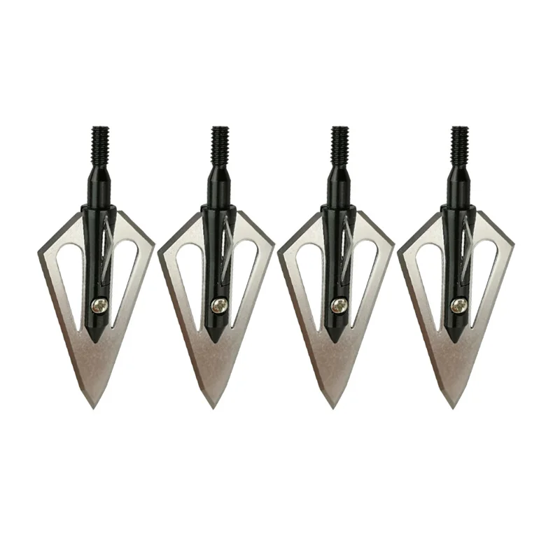 

12pcs Archery Arrowhead 100Grain 2 Blades Bow and Arrow Stainless Steel Broadheads Arrow Heads Shoouting Hunting Accessories