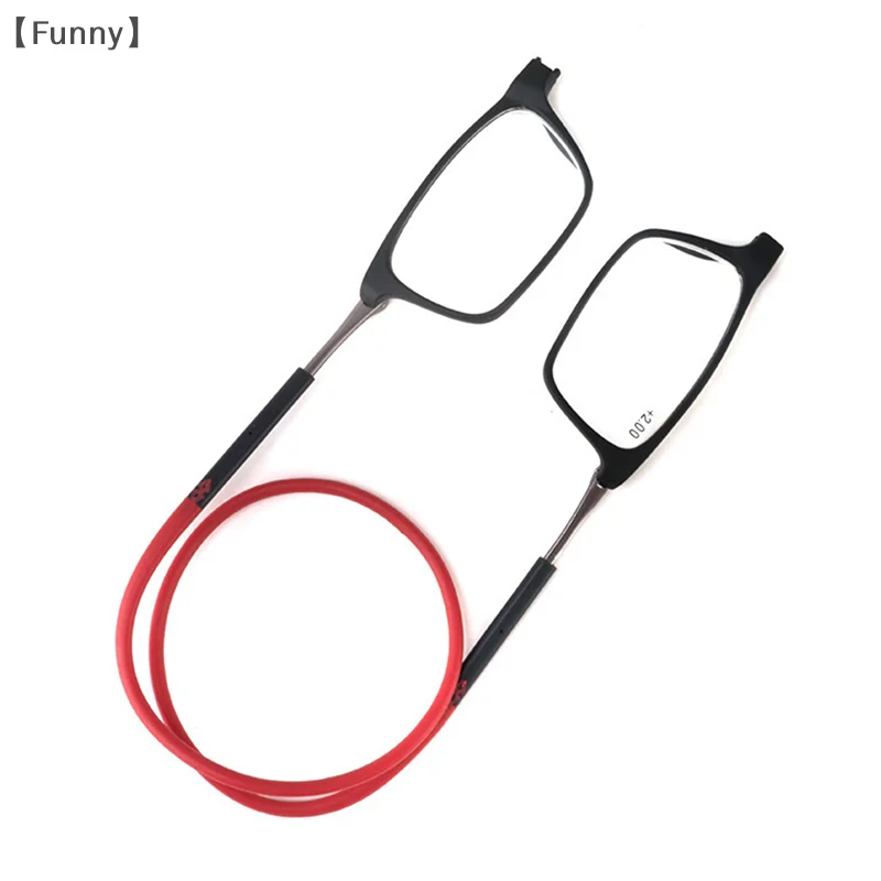〔Funny〕 Folding Neck Hanging Presbyopia Glasses Hd Resin Fashion Magic Magnet Presbyopia Glasses Presbyopic Eyeglasses