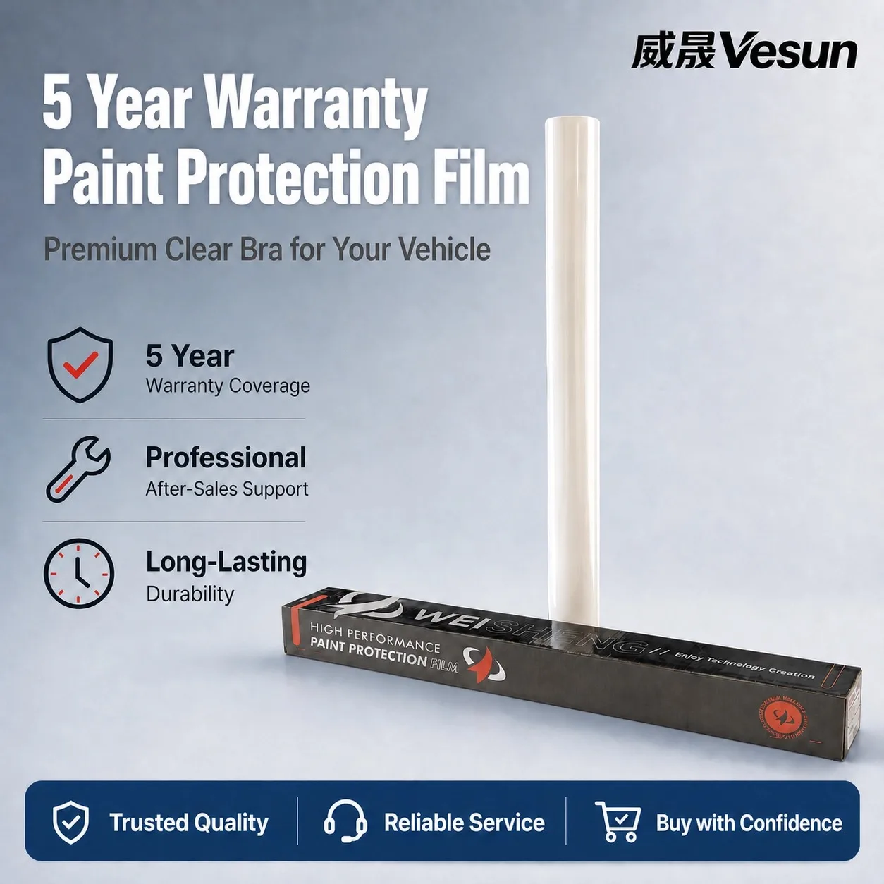 8.5mil TPU Transparent PPF Car Film Self-Healing & Scratch Resistant Anti-hail Paint Weather Protection Vinyl Wrap view 6