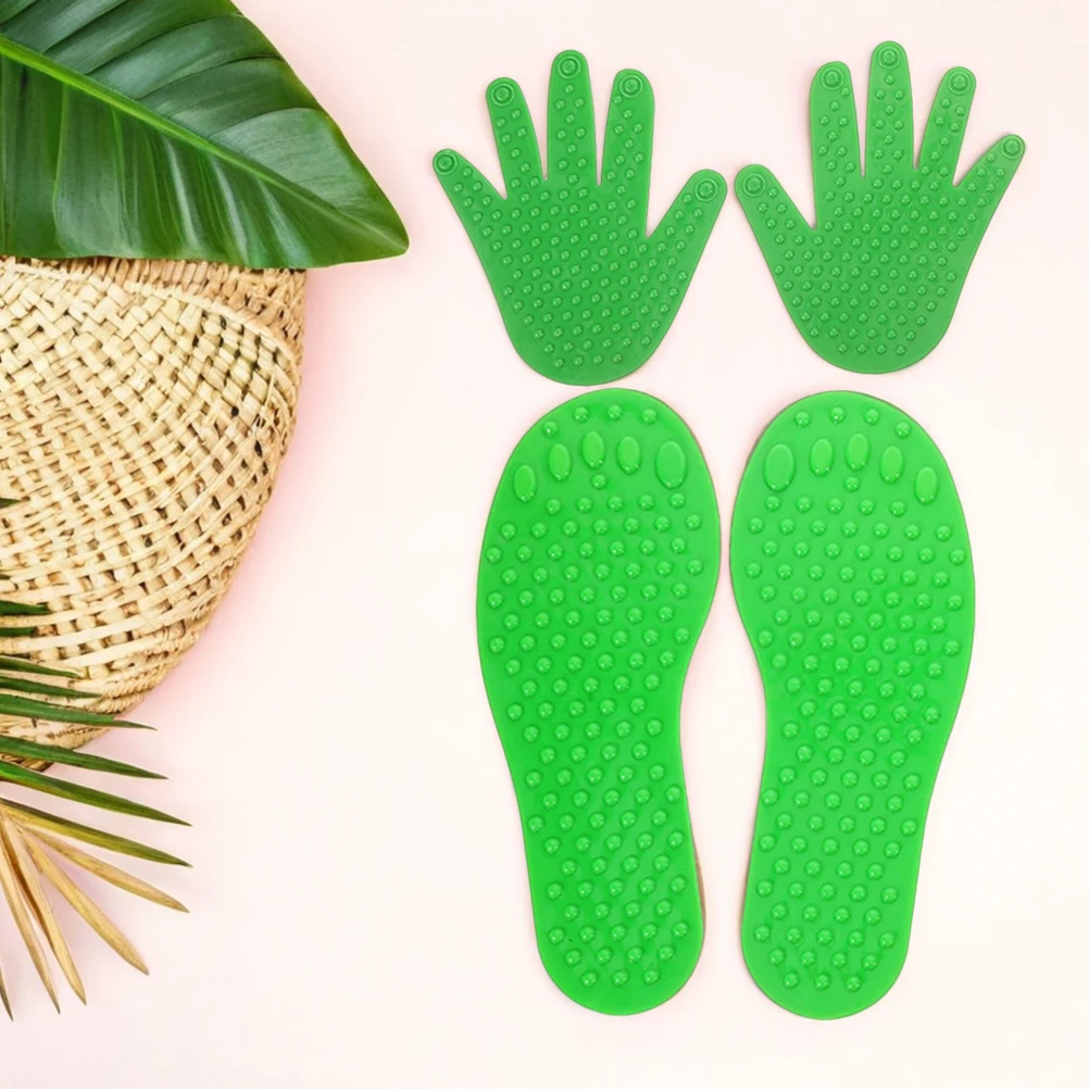 

4pcs 2 Pairs Sensory Training Equipment Foot Shaped Floor Markers Light Baby Mats Durable PVC Material Sensory Toys