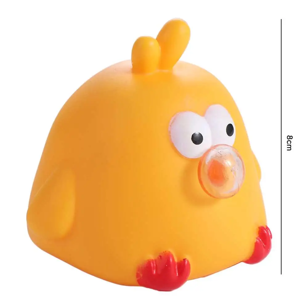 Squeeze Balls Yellow Chicken Squeeze Toys Blow Bubble Pinch Kneading Pinch Toys Soft High-Elastic Cartoon Knead Toy Children