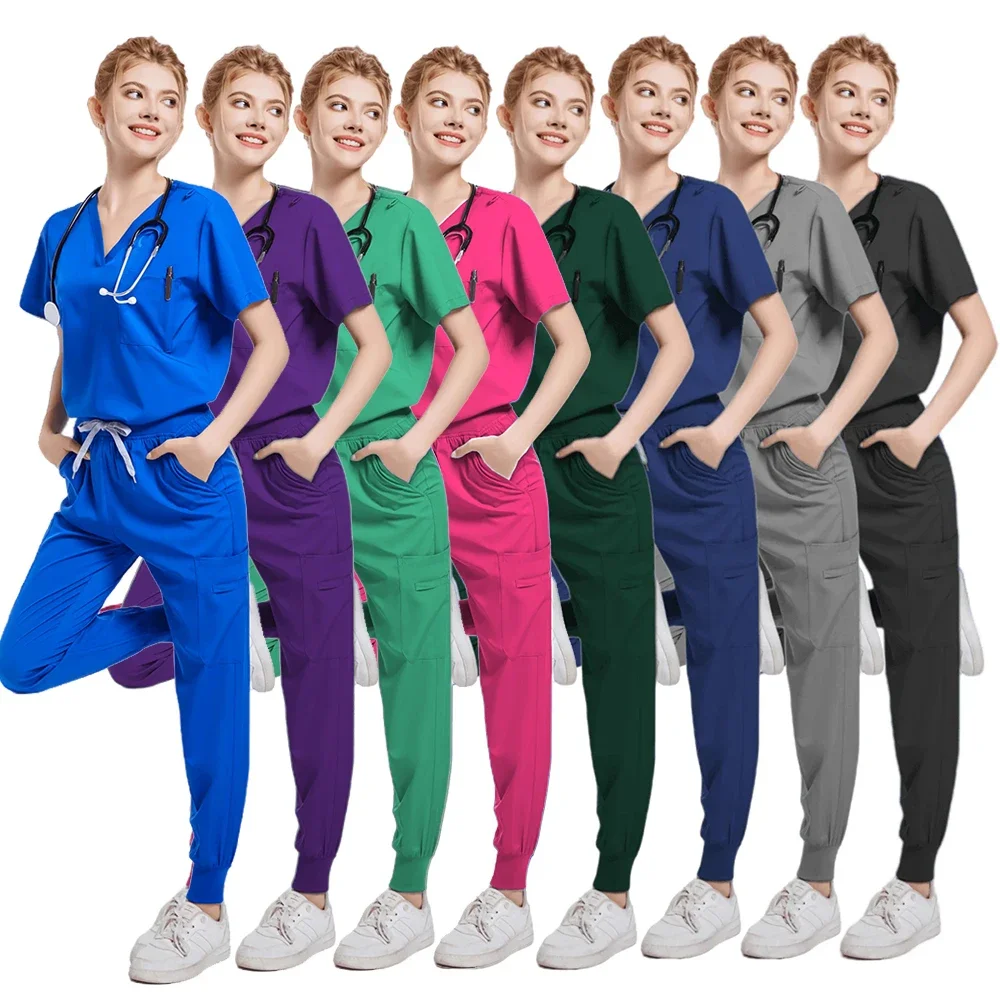 Handwashing Clothe Split Suit Short Sleeved Hand Brushing Pet Dentist Nurse Work Clothes Men Medical Care Clothes Nurse Uniform