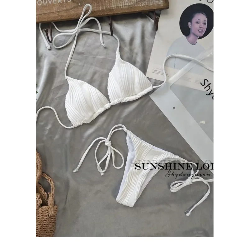 

Beach Holiday Bikini Shirt Skirt Swimsuit Women's Three-Piece Set Belly Covering Internet Celebrity Small Boobs Popular Style