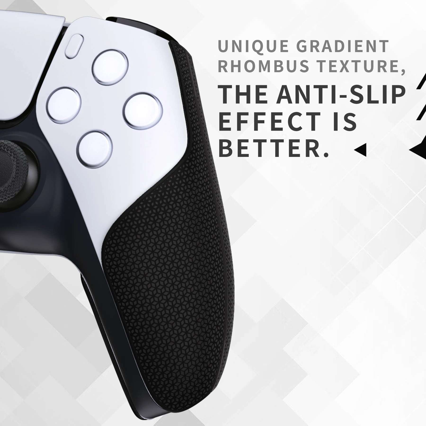 PlayVital Split Design Anti-Skid Soft Hexagonal Diamond Textures Sweat-Absorbent Premium Grip for ps5 Wireless Controller