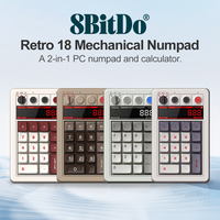 8BitDo Retro 18 Mechanical Numpad Windows 10 11 Android Bluetooth 2.4G USB-C Calculator Mode Hot-swappable Retro Led Display