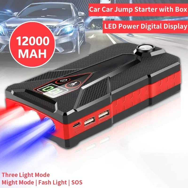 99800mAh Car Jumper Starter Portable Automotive Power Bank Car Emergency Light Starting Device Tire Compressor Articles For Cars