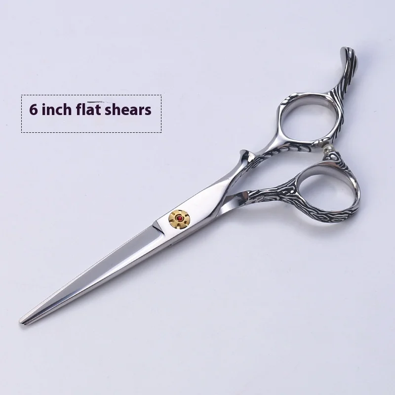 

6.0 Inch Willow Leaf Fish Salon Barber Professional Haircut Scissors Flat Thinning Curved Fat Hairdressing Scissors Set