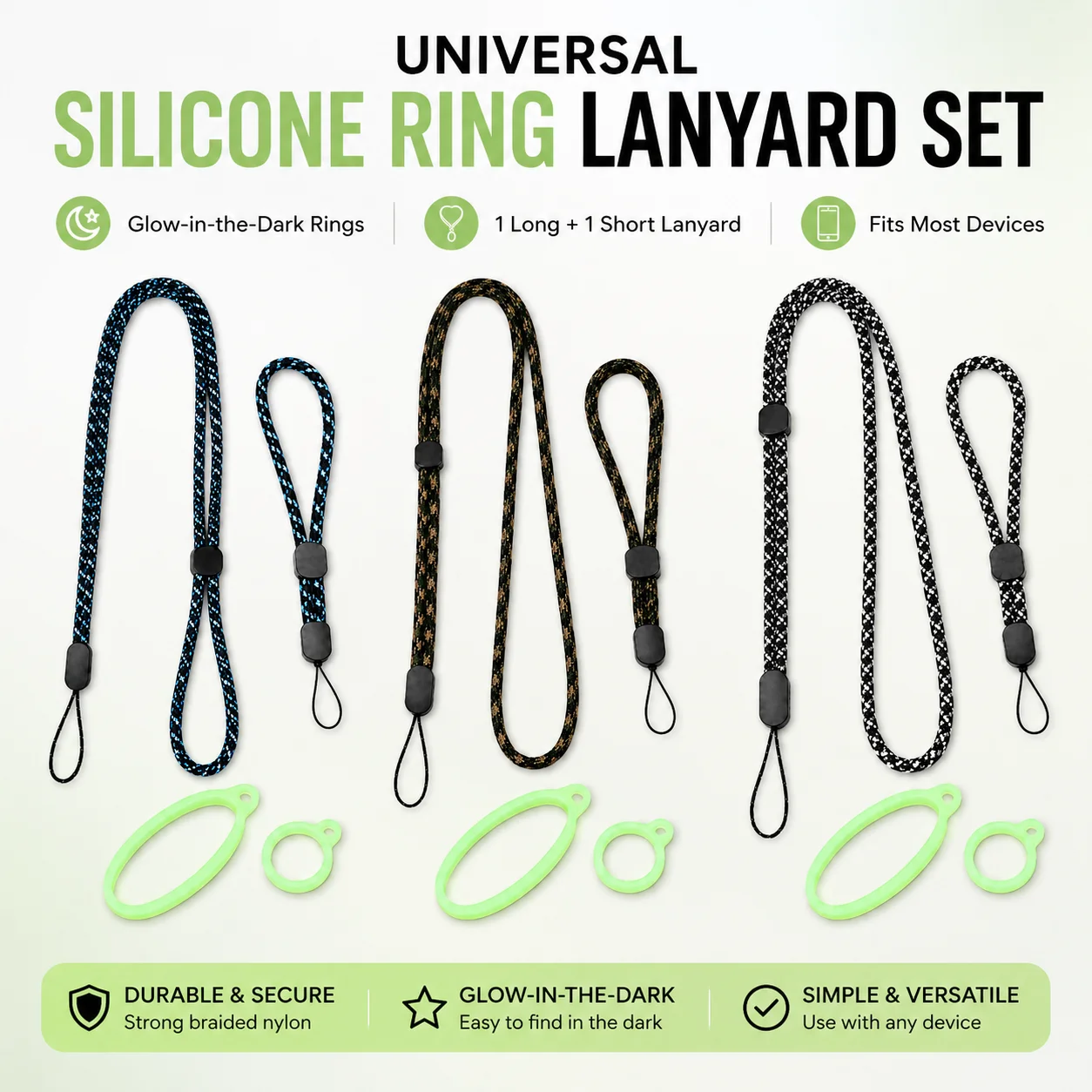Phone Cases Vape - Universal Silicone Ring Lanyard Set for
