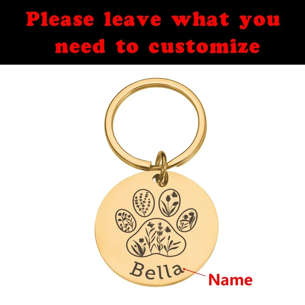 Personalized Cat Dog ID Tag Name with Cute Symbols Engraved Front and Back for Custom Pets Collar Anti-Lost Metal Charm