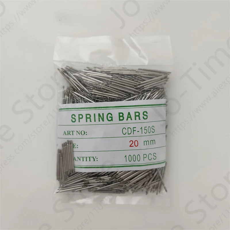 Watch Spring Bar Tool, Assista Acessórios para Relojoaria, Agulha de Mola, 1.5mm Grosso, 1000PCs, 8mm, 12mm, 14mm, 10mm, 18mm, 20mm, 22 milímetros,