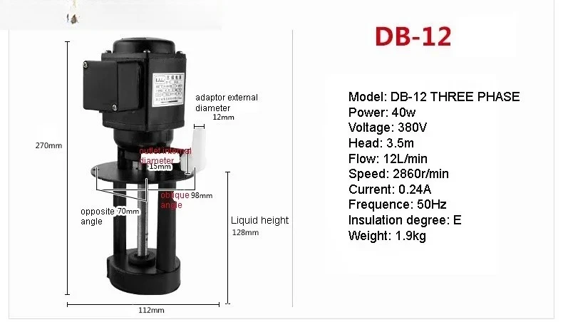 Pump Circulating  220V/380V/50Hz High Efficiency Machine Tool Grinder Pump Coolant