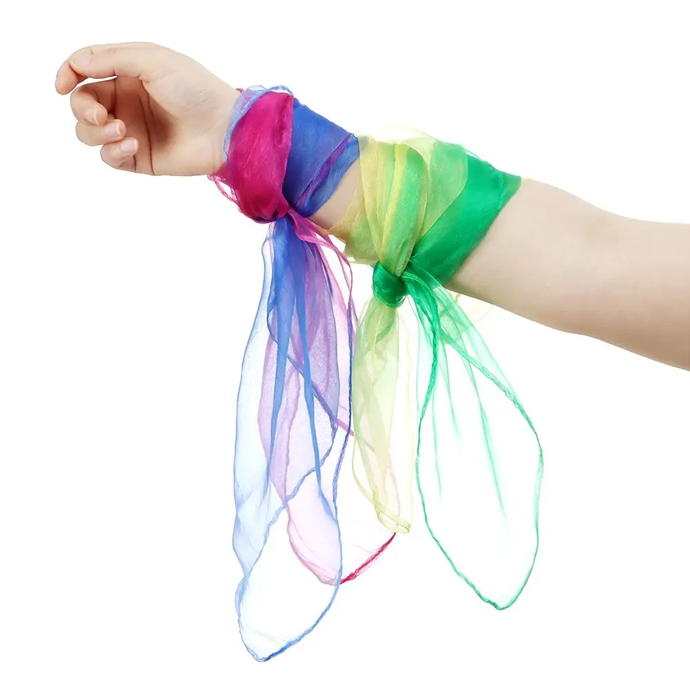 Kids Rhythm Band Scarves Music Scarves Gradient Color Scarf Square Silk Scarf Dance Scarfs Gradient Color Dancing Scarf