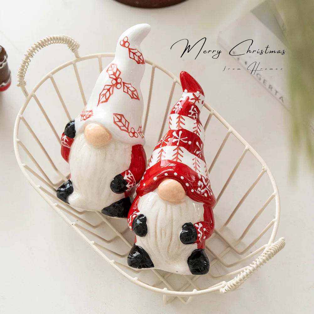Christmas Gift Creative Ceramic Seasoning Jar Nutcracker Soldier Elderly Desktop Decoration