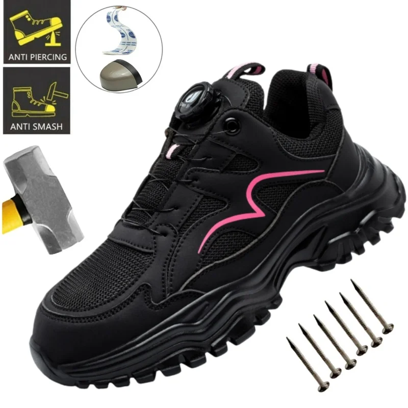 Top Quality Safety Protective Shoes Steel Toe Work Shoes Women Anti-puncture Safety Shoes Women Work Safety Sneakers