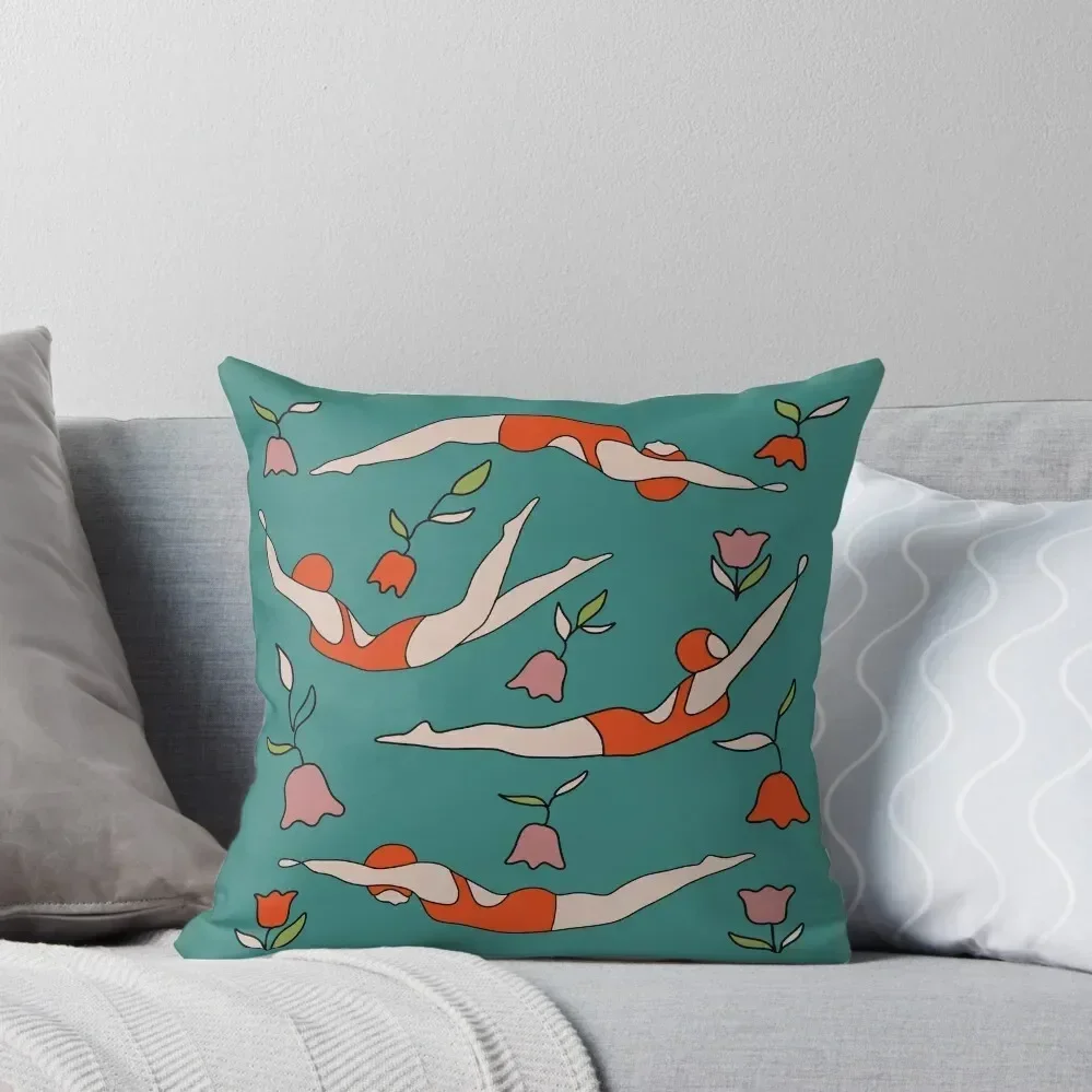 

Art Deco Swimmers Throw Pillow Luxury Pillow Case Christmas Covers home decor items luxury sofa pillows pillow
