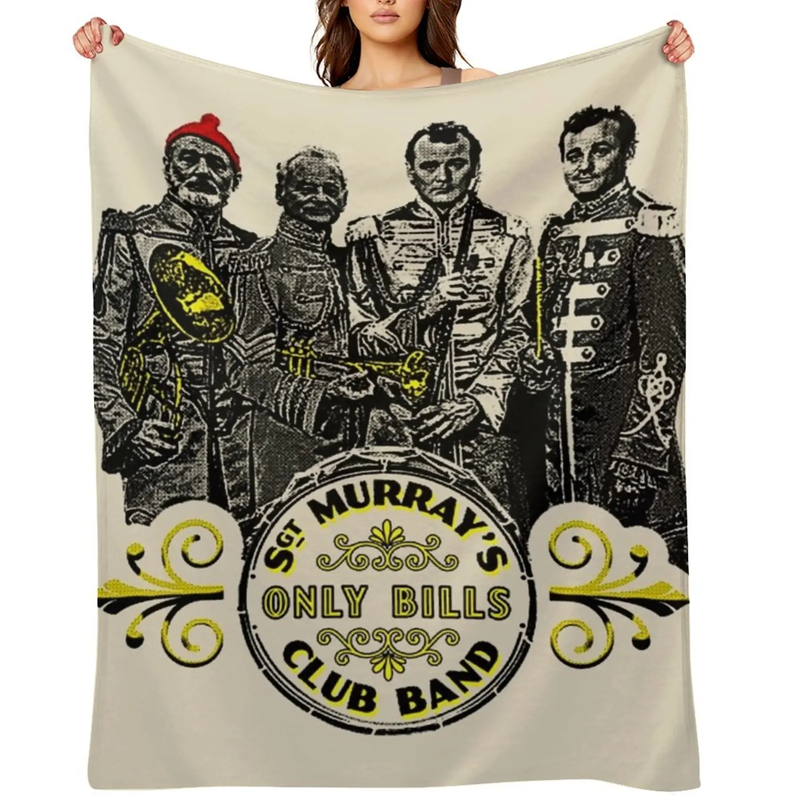 

Sgt. Murray's Only Bills Club Band (Bill Murray) T-Shirt Throw Blanket blankets and throws Travel Quilt Softest Blankets