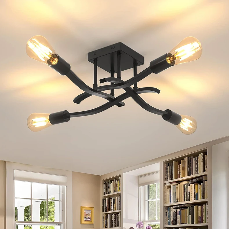 寝室用の北欧のled天井ライト、モダンな照明器具、ミニマリストの芸術、創造的でレトロな、リビングルームとダイニングルーム、家庭の書斎