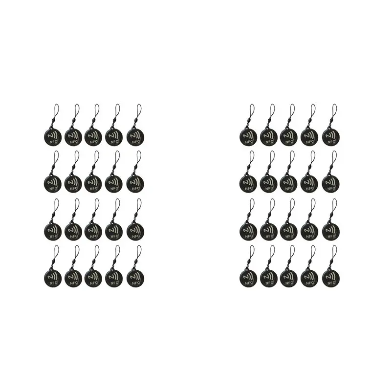 

【MUST-HAVE】40 шт. NFC-теги, этикетка Ntag213, 13,56 МГц, смарт-карта для всех телефонов с поддержкой NFC, смарт-визитная карточка NFC, 31,5X28 мм, черный